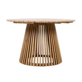 Outdoor Acacia Wood Patio Dining Table, 47.25-inch extra-large round dining table,for Backyard, N770P313798L