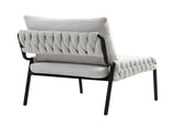 Modern Accent Lounge Chair with Braided Upholstery and Metal Frame, Comfortable Armchair for Living W2215P252349