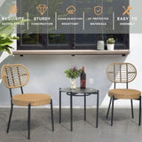 3 Pieces Of Luxury Outdoor Wicker Furniture - Patio Bistro Style Table And Chair W2337P180755
