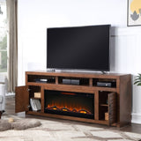 ZUN 78 inch Electric Fireplace TV Stand Console for TVs up to 95 inches, Minimal Assembly, Whiskey B108P160236