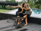23.6inch Phoenix Table Round Garden Cast Aluminum Table Bronze 25551871