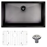 ZUN 32" L X 18" W Undermount Kitchen Sink With Sink Grid W122543645