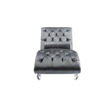 COOMORE Velvet Chaise Lounge Indoor,Button-Tufted Upholstered Chaise Lounge Chair with Pillow for W39538683