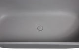 63" Luxury Engineered Solid Surface Bathtub, Stone Resin Freestanding Soaking Bathtub with Overflow W1573132651