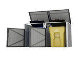 Garbage Bin Shed Stores 2 Trash Cans Metal Outdoor Bin Shed for Garbage Storage,54 cubic feet of 42366856