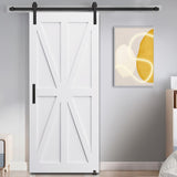 CRAZY ELF 36" x 80" Star Style Real Primed Door Slab, DIY Panel Door, Modern Interior Barn Door, W93642084