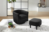 ZUN Swivel Accent Chair 360&deg; Comfy Recliner Corduroy Arm Chair Single Sofa with Ottoman for Living Room W2582P179931