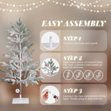 4ft Pine Tree Shape PE Material 48 Branches Green Flocking 325 Lights Warm White Two-color 8 Modes 52774934