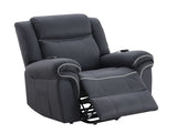 Domana Dark Blue Polished Microfiber Power Nirion Recliner with Lift, Heating& Massage Chair B2726P242436