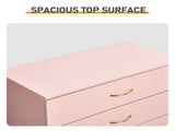 25.98"*12.99"*30.42" 4-Drawer Cabinet Faux Rose Gold Handles Pink 52552978