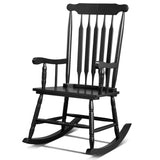 Patio Rocking Solid Wood, Outdoor Porch Rocker with Wooden Frame, Indoor Wooden Rocking 41500098