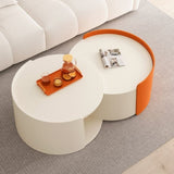 Nesting Coffee Table, Round Nesting Tables and End Tables for Small Space, Modern Side Tables with W757P186974
