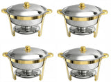 Round Buffet Catering Dish For Home and Outdoor 4 Pcs/ Sets golden W1612P462644