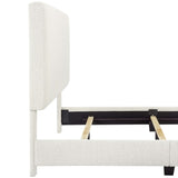 King Size White Boucle Upholstered Platform Bed B108P160257