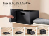 15-Inch Storage Ottoman, Dark Gray Synthetic Leather 81376274