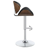 ZUN Black and Chrome Adjustable Bar Stool B062P153496