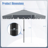 10 Feet Patio Umbrella with Crank Tilt Adjustment - Gray 50242694