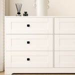 ZUN Chest Of Drawer with 6 drawers white color farm door W2139P241086