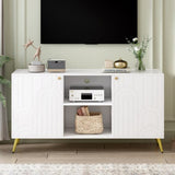 ZUN U-Can Modern TV Stand for TVs up to 55 Inches, Entertainment Center Media Console,Adjustable Shelf, N724P198518K