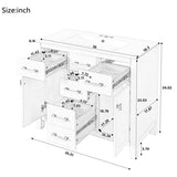 36'' Bathroom Vanity with Ceramic Sink Combo Set, Modern Freestanding Single Bathroom Cabinet with 4 N710P247494F