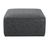 Square PU Leather Ottoman,Black N757P180768B