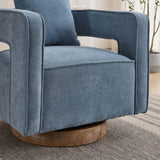 29.1"W Swivel Accent Open Back Chair Modern Comfy Sofa Chair With Weathered Base For Nursery Bedroom W1298P192484