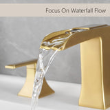 Bathroom Faucets for Sink 3 Hole Nickel Gold 8 inch Widespread Bathroom Sink Faucet with Pop Up W1932P181974