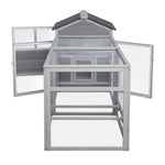 ZUN Wooden Chicken Coop Hen House with Doors for Ventilation, Runs and Nesting Box, Gray W2181P155331