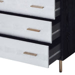 ZUN Black and Silver 4-Drawer Chest B062P209044