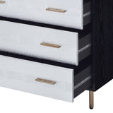 Black and Silver 4-Drawer Chest B062P209044