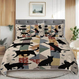 3pcs Of Black Cat Multi Posture Pattern Blanket Set All Season Bedding, 2 Pillowcases For Children, 66272673