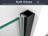 34"W x 72"H Frameless Circular Pivot Shower Door in Matte Black With 1/4" Thick SGCC Tempered W2813P340825