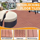 Plastic Interlocking Deck Tiles, 11.8"x11.8", Patio Flooring Outdoor Waterproof All W2882P204149