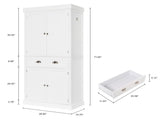 Single Drawer Double Door Storage Cabinet White 56206735