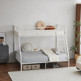 Twin Over Full Metal Bunk Bed for Kids Teens Adults, Heavy Duty Metal Bunk Bed with Ladder & 85584748