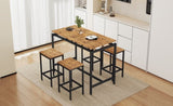 ZUN TREXM 5-Piece Compact Bar Table Set with Table and Stools - Modern Industrial Design, Space-Saving N715P173160D