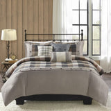 Full/Queen 6 Piece Herringbone Duvet Cover Set B03597353