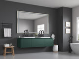 84 x 48 Inch LED Bathroom Mirror with Front and Backlight, Wall Mounted Vanity Mirror with Aluminum W2287P282006