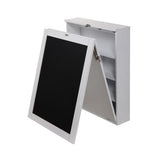 ZUN Floating Wall Mounted Table, Foldable Desk with Storage Shelves and Blackboard - black+white W2181P151572