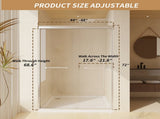44-48" x 72" Tempered Glass with Explosion Proof Film, Aluminum Frame Double Sliding Shower Door, W1675P484411
