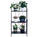 ZUN Metal Foldable 3-Tier Plant & Home Décor Display Stand Rack / Book Shelf 04893666