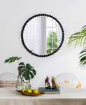 ZUN 32" Circle Mirror with Metal Beaded Frame, Wall Mirror for Living Room Bedroom Entryway W2078138953