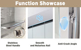 56-60 " x 72" Tempered Glass with Explosion Proof Film, Aluminum Frame Double Sliding Shower Door, W1675P288827
