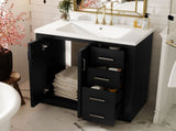 30'' Bathroom Vanity with Ceramic Sink Combo, Solid Wood Frame Bathroom Storage Cabinet, N710P191947B