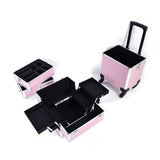 ZUN 4 in 1 Aluminum Cosmetic Makeup Case Tattoo Box Pink 21663962