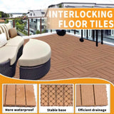 Plastic Interlocking Deck Tiles, 11.8"x11.8", Patio Flooring Outdoor Waterproof All W2882P204155