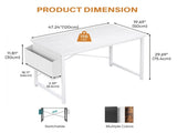 47" Home Office Desk for Small Spaces, Computer Desk with Storage Bag & Hook, Modern Simple Style 31425831