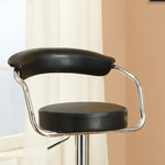 ZUN Set of 2 Black Faux Leather Bar Stools SR011559