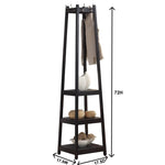 ZUN Vassen Coat Rack w/ 3-Tier Storage Shelves in Espresso Finish T2574P164224