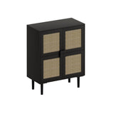 4-Doors Rattan Mesh Storage Cabinet, Sideboard with Eight Storage Spaces, for Entryway, Living Room, W757P198555